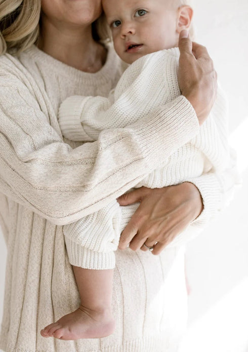 OAT / Powder Chunky Knit Playsuit (1-2y)